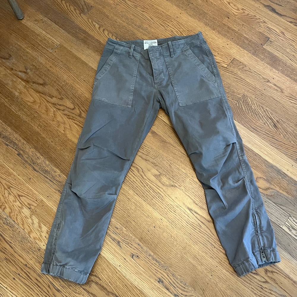 nili lotan size 2 cropped military ankle zip jogger